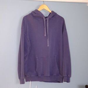 OFFLINE by Aerie Real Me Oversized Fleece Hoodie - Midnight Navy/Plum